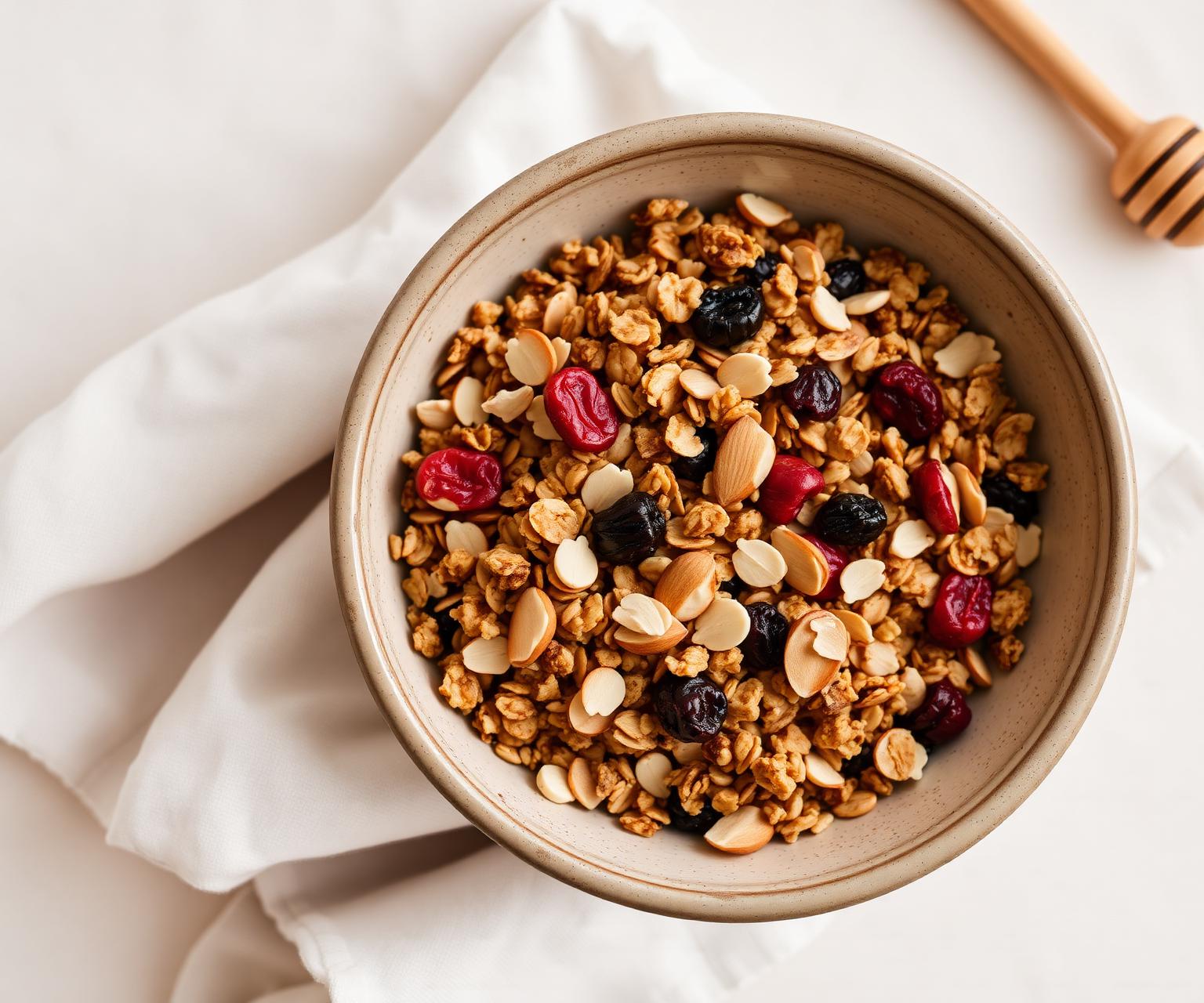 Bowl de granola Crocantimix con almendras y frutos rojos